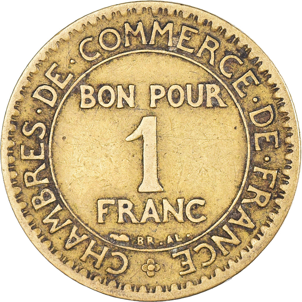 Moneta, Francia, Chambre de commerce, Franc, 1921, Paris, MB+, Alluminio-bronzo