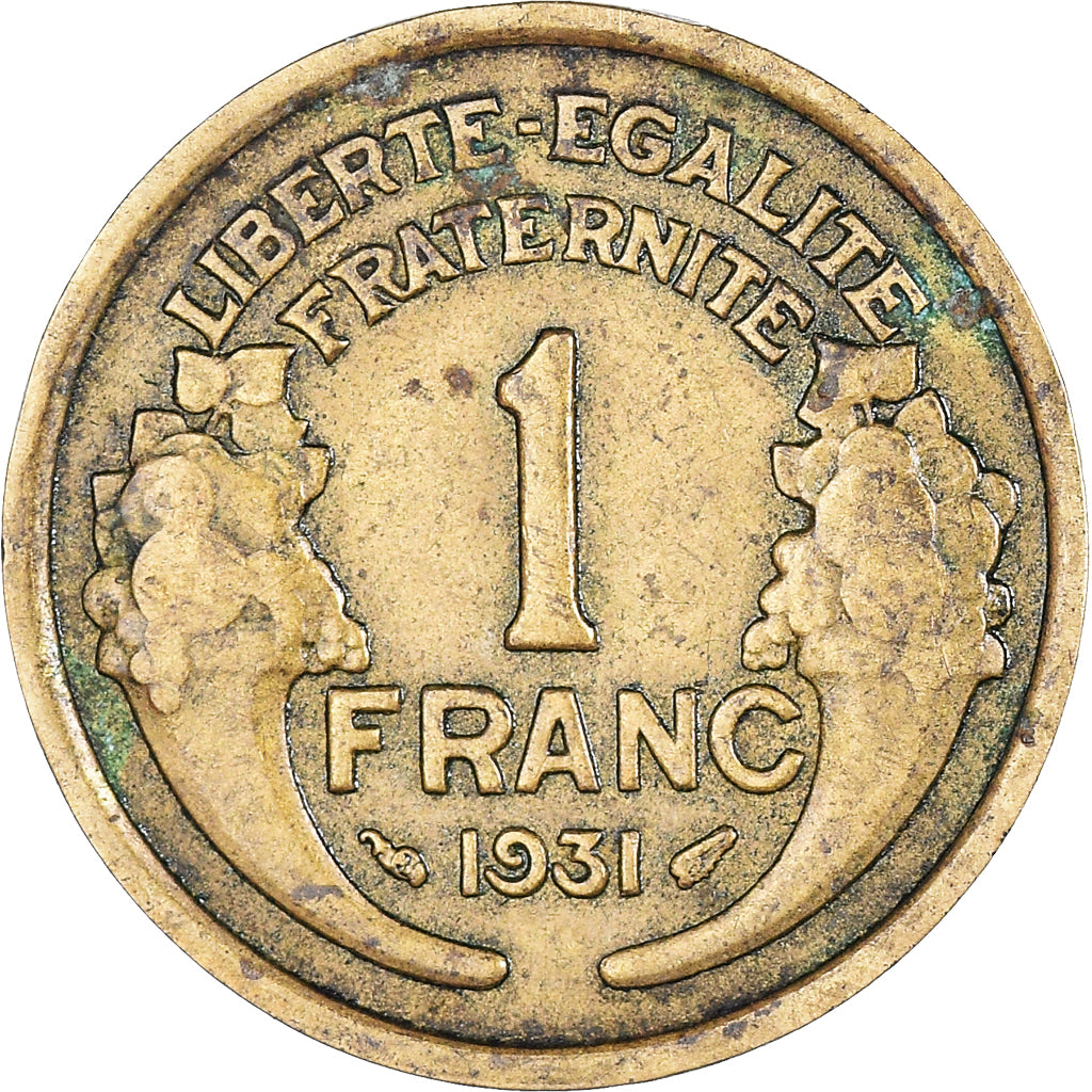 Moneda, Francia, Morlon, Franc, 1931, Paris, BC+, Aluminio - bronce, KM:885