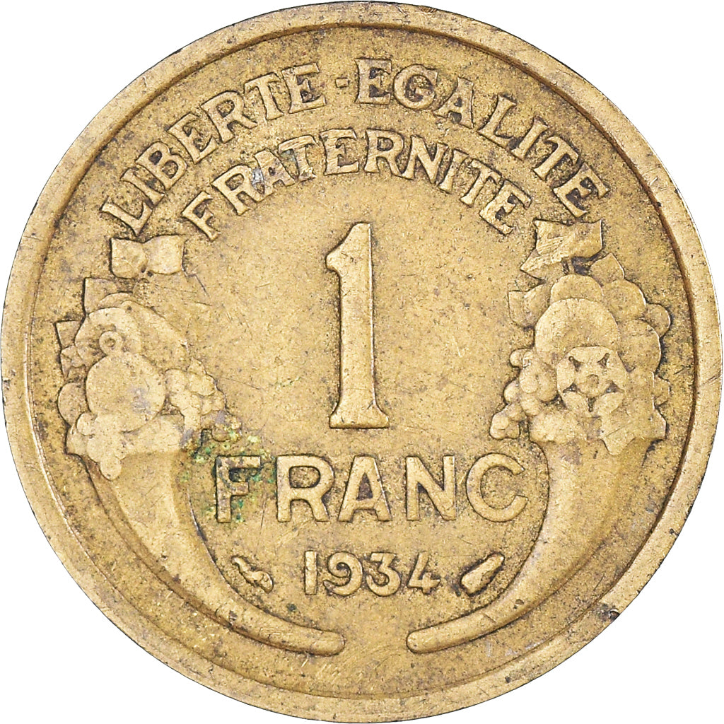 Coin, France, Morlon, Franc, 1934, VF(30-35), Aluminum-Bronze, KM:885