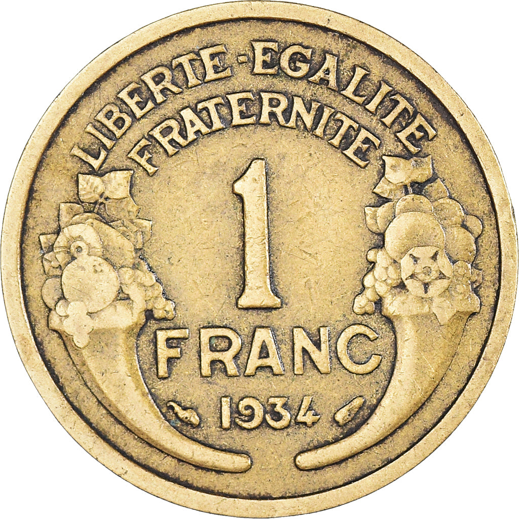 Coin, France, Morlon, Franc, 1934, VF(30-35), Aluminum-Bronze, KM:885