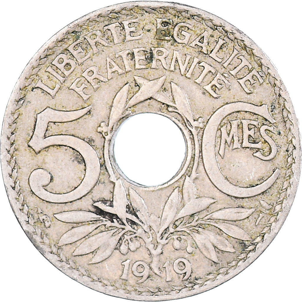 Coin, France, Lindauer, 5 Centimes, 1919, EF(40-45), Copper-nickel, KM:865