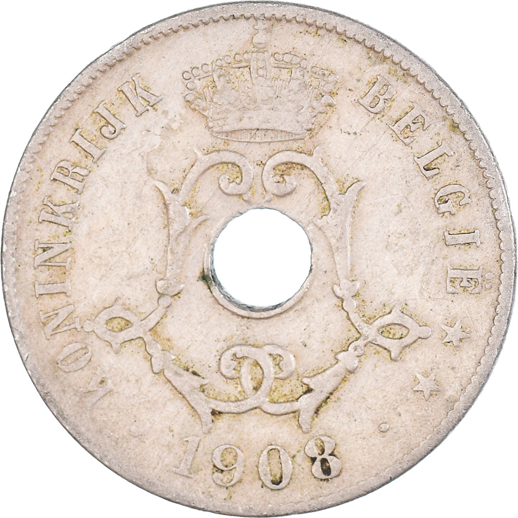 Coin, Belgium, 25 Centimes, 1908, VF(20-25), Copper-nickel, KM:63