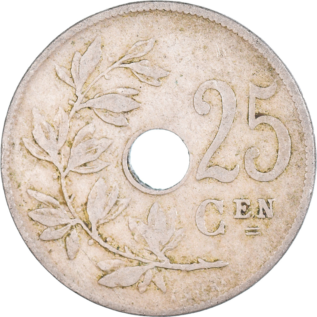 Coin, Belgium, 25 Centimes, 1908, VF(20-25), Copper-nickel, KM:63