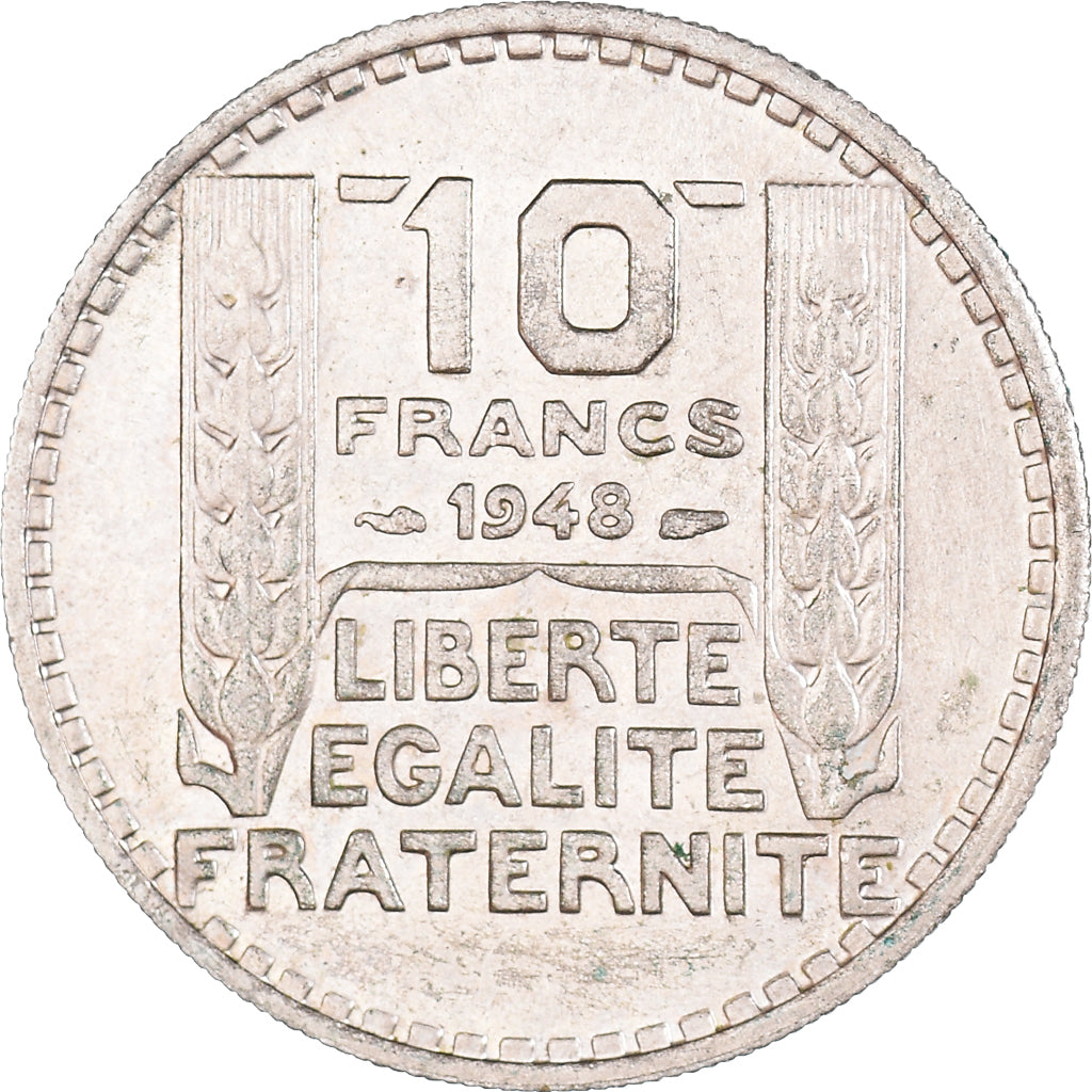 Moeda, França, Turin, 10 Francs, 1948, Paris, AU(50-53), Cobre-níquel