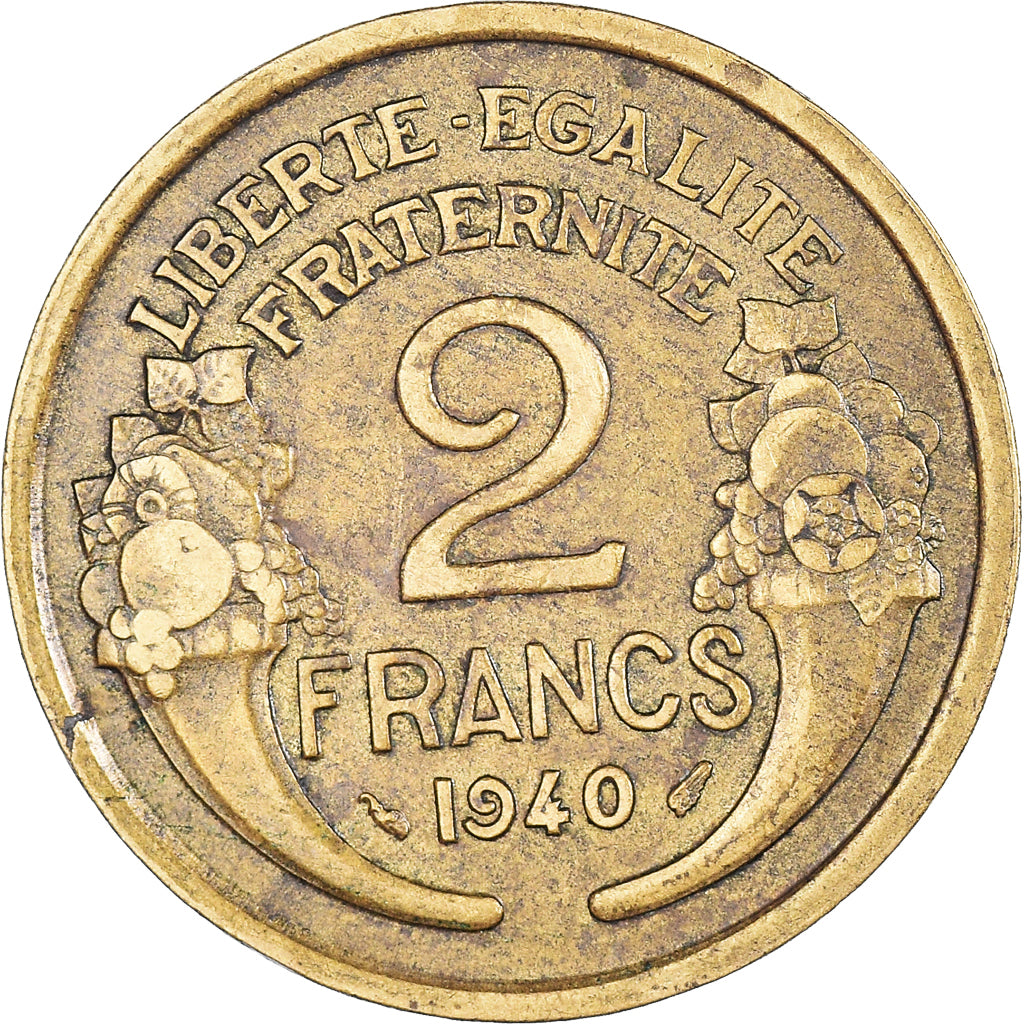 Moneta, Francja, Morlon, 2 Francs, 1940, VF(30-35), Aluminium-Brąz, KM:886