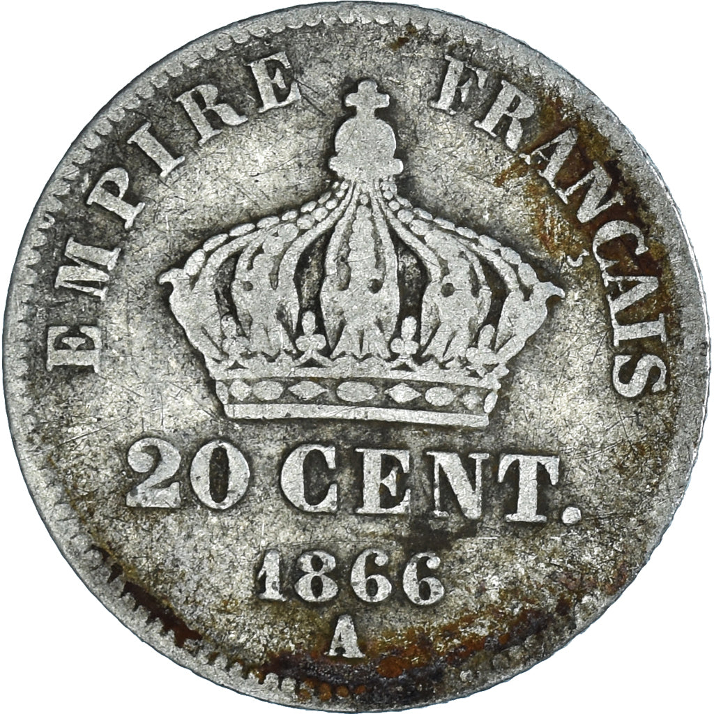 Coin, France, Napoleon III, Napoléon III, 20 Centimes, 1866, Paris, F(12-15)
