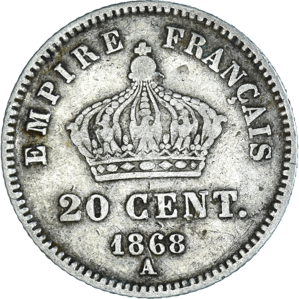 Coin, France, Napoleon III, Napoléon III, 20 Centimes, 1868, Paris, VF(20-25)