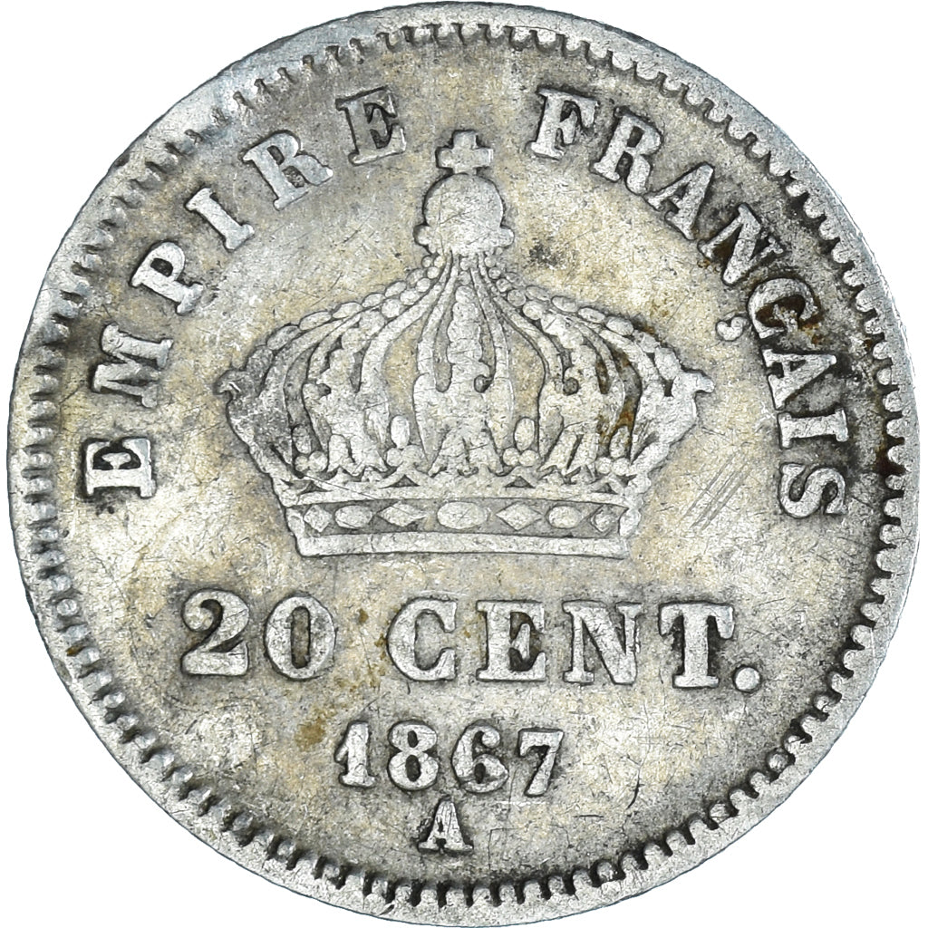 Münze, Frankreich, Napoleon III, Napoléon III, 20 Centimes, 1867, Paris, S