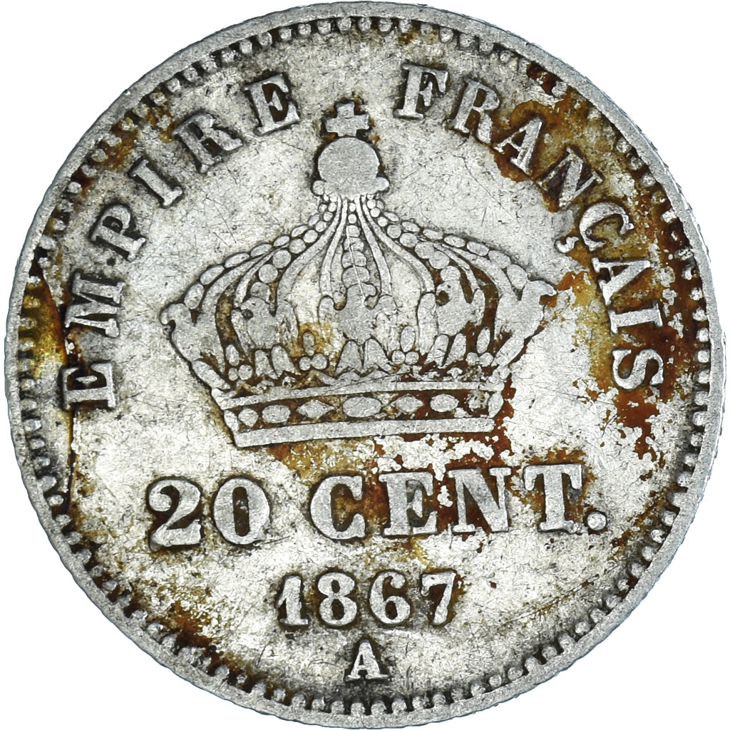 Munten, Frankrijk, Napoleon III, Napoléon III, 20 Centimes, 1867, Paris, ZG+