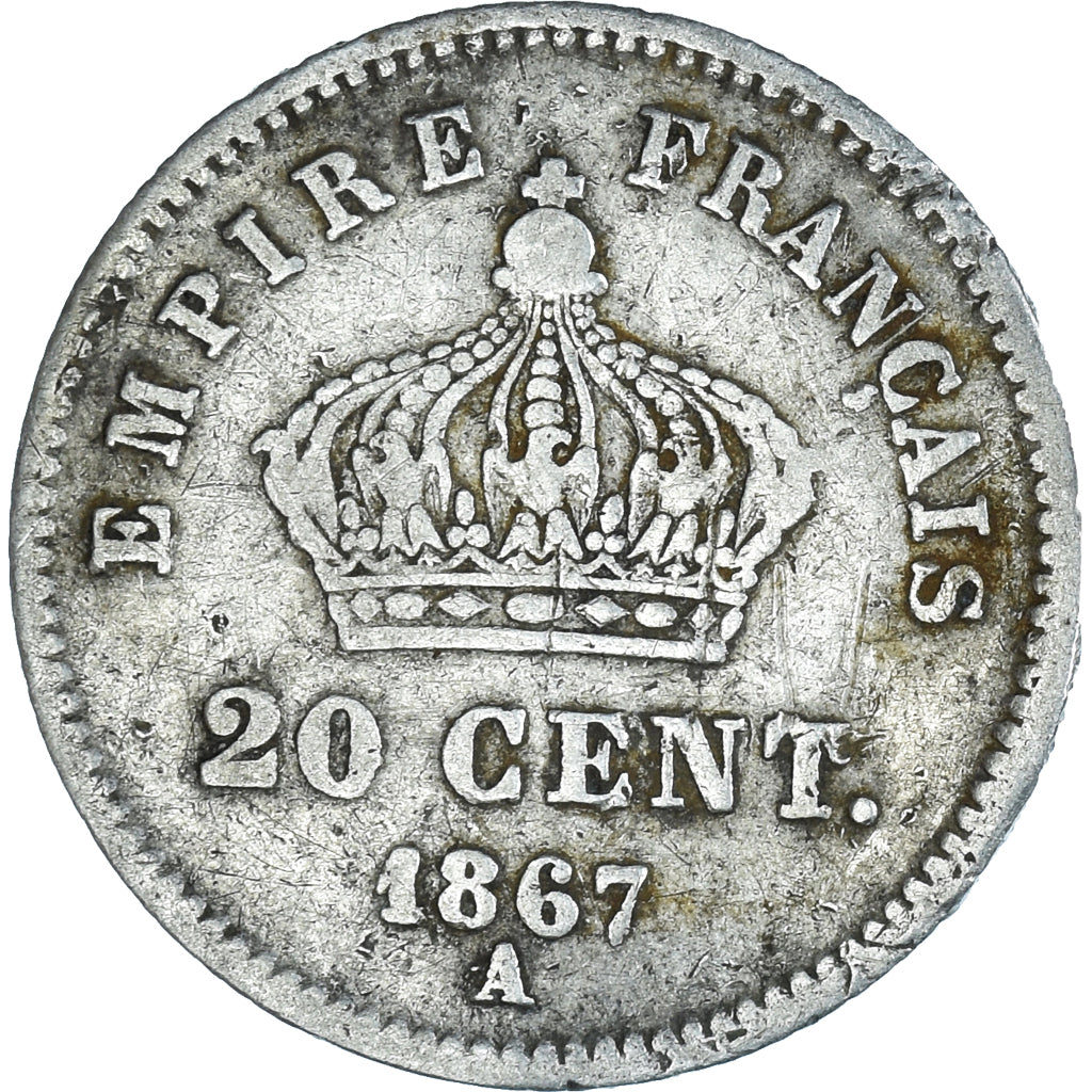 Münze, Frankreich, Napoleon III, Napoléon III, 20 Centimes, 1867, Paris, S+
