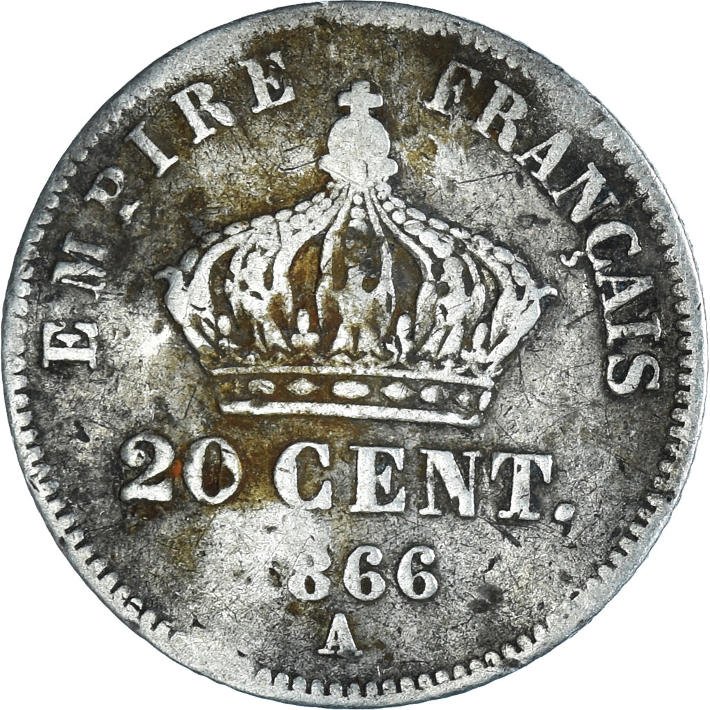 Moneta, Francia, Napoleon III, Napoléon III, 20 Centimes, 1867, Paris, B+