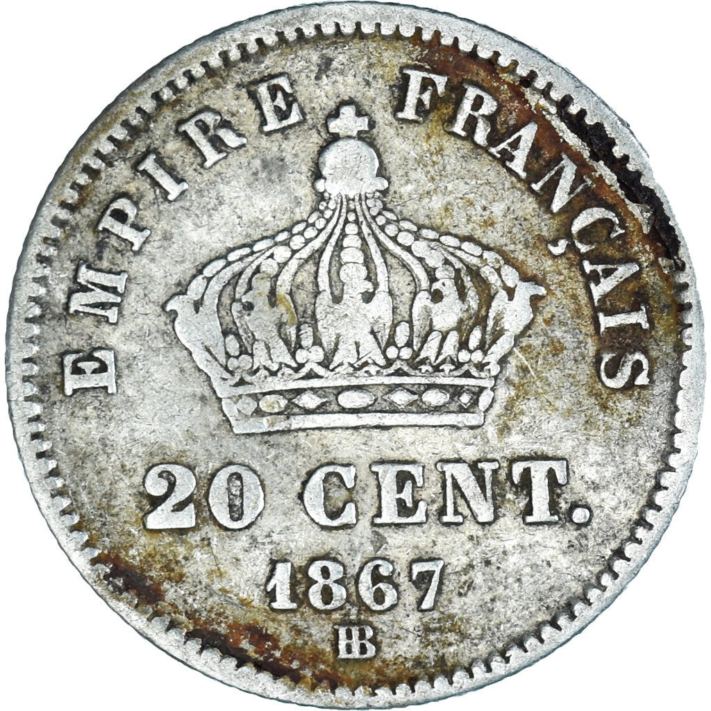 Coin, France, Napoleon III, Napoléon III, 20 Centimes, 1867, Strasbourg