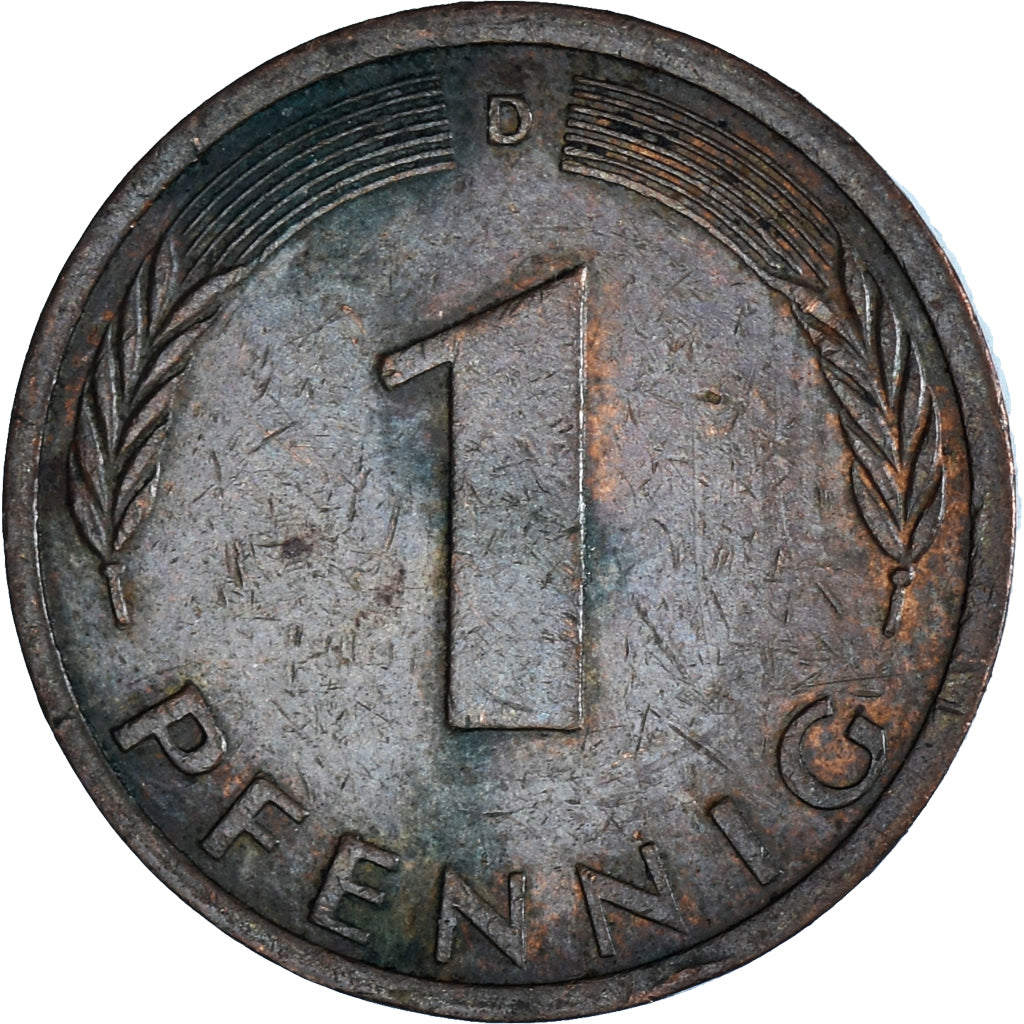 Coin, GERMANY - FEDERAL REPUBLIC, Pfennig, 1972, Munich, EF(40-45), Copper