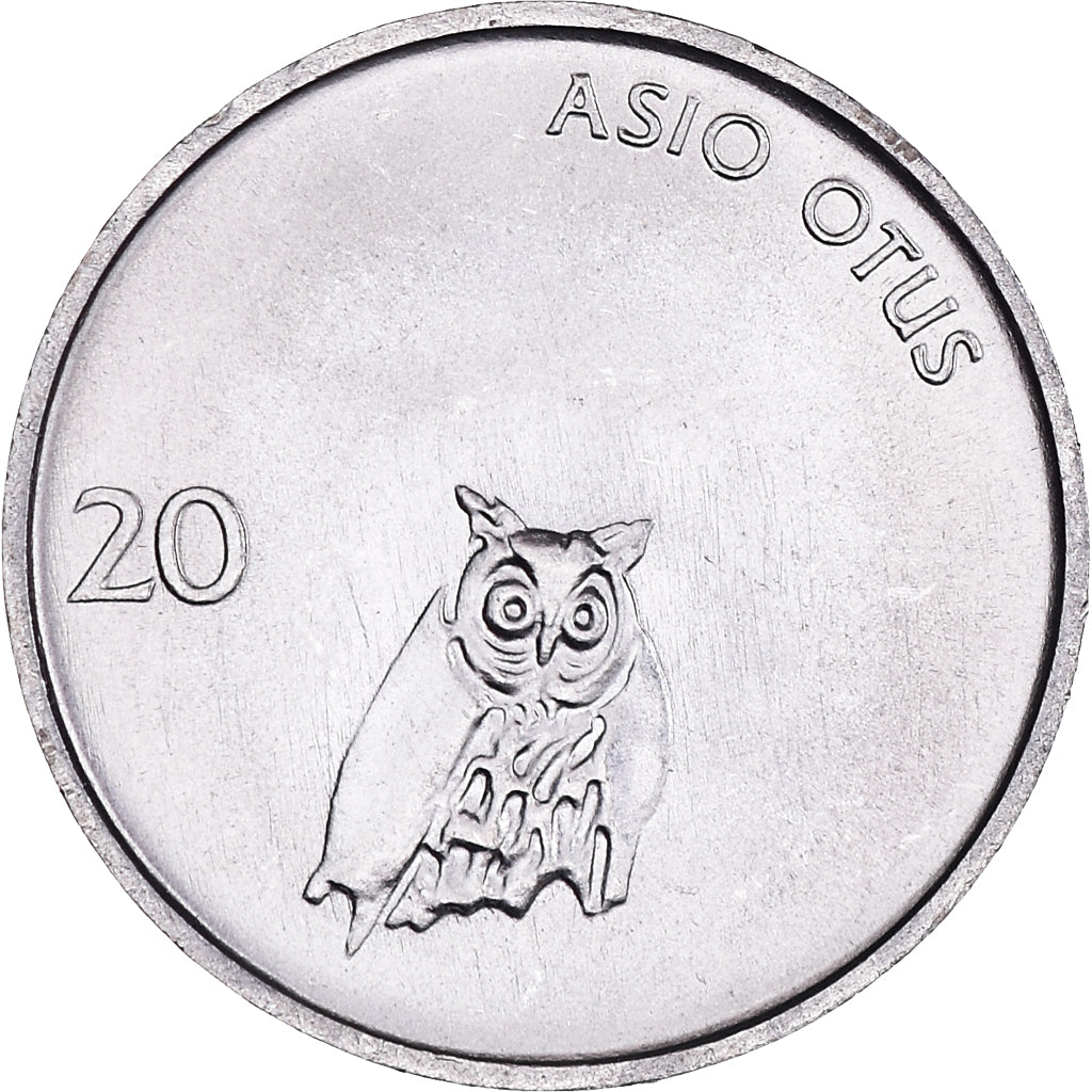 Munten, Slovenië, 20 Stotinov, 1992, UNC, Aluminium, KM:8