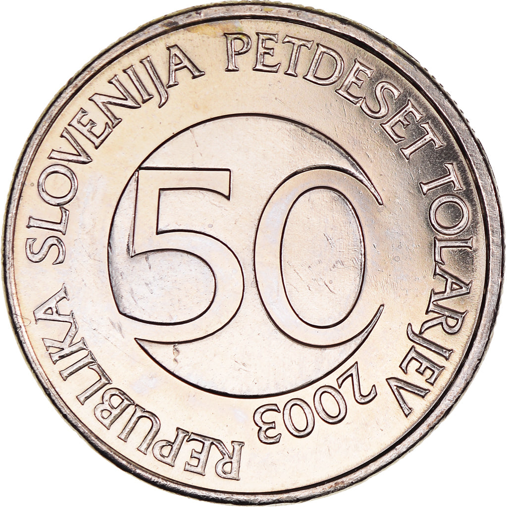 Moneda, Eslovenia, 50 Tolarjev, 2003, Kremnica, SC+, Cobre - níquel, KM:52
