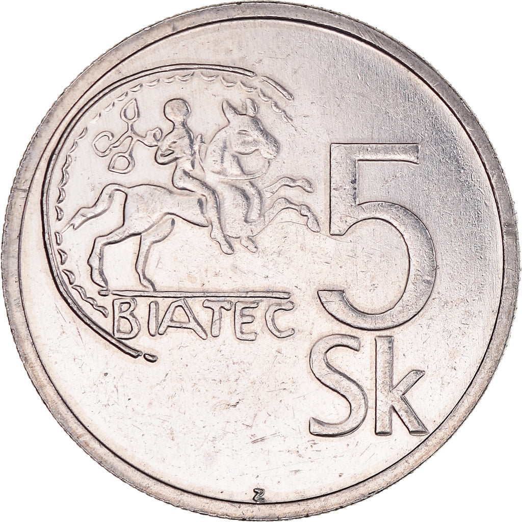 Munten, Slowakije, 5 Koruna, 1993, UNC, Nickel plated steel, KM:14