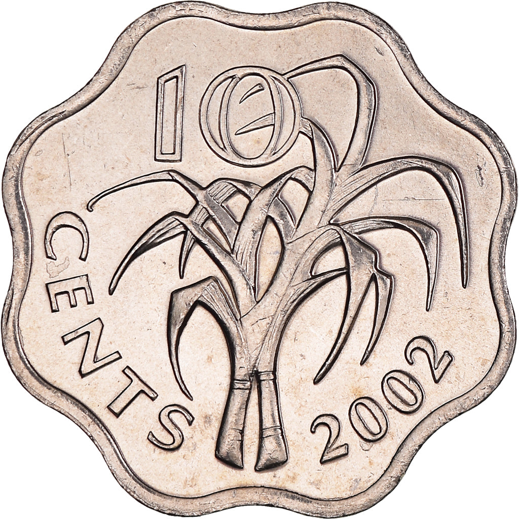Münze, Swaziland, King Msawati III, 10 Cents, 2002, British Royal Mint, UNZ+