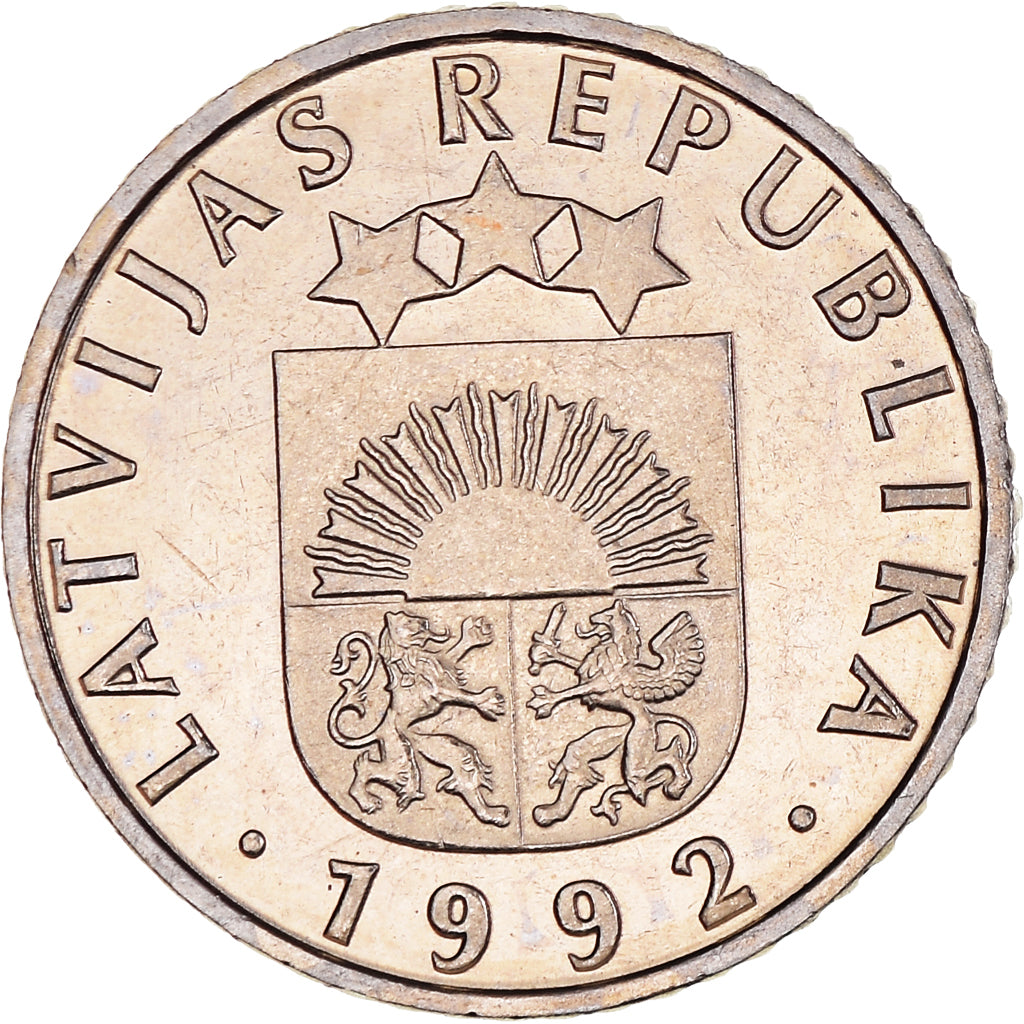 Münze, Latvia, 50 Santimu, 1992, UNZ+, Kupfer-Nickel, KM:13