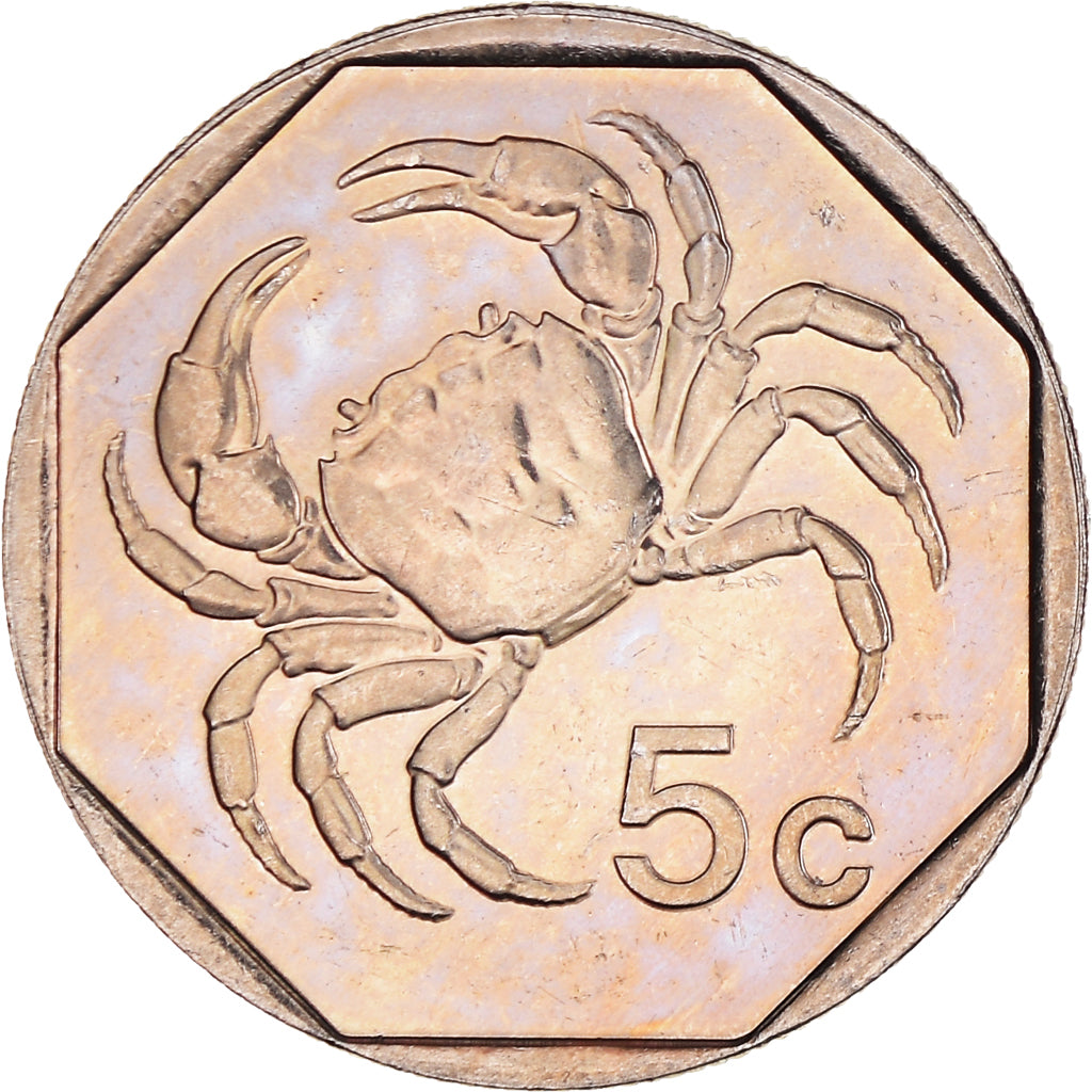 Coin, Malta, 5 Cents, 2005, British Royal Mint, MS(63), Copper-nickel, KM:95