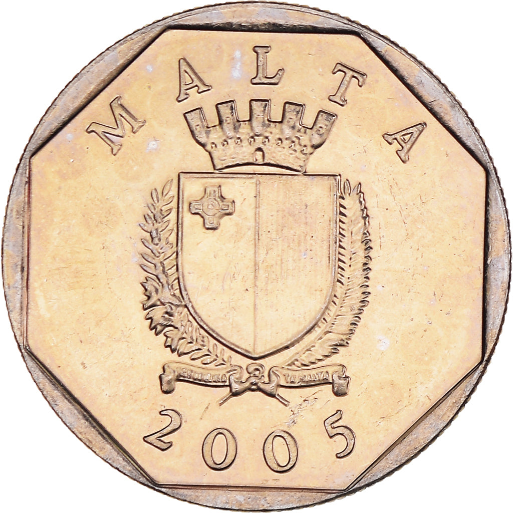 Coin, Malta, 5 Cents, 2005, British Royal Mint, MS(63), Copper-nickel, KM:95