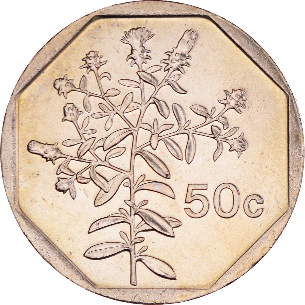Munten, Malta, 50 Cents, 2001, UNC-, Cupro-nikkel, KM:98