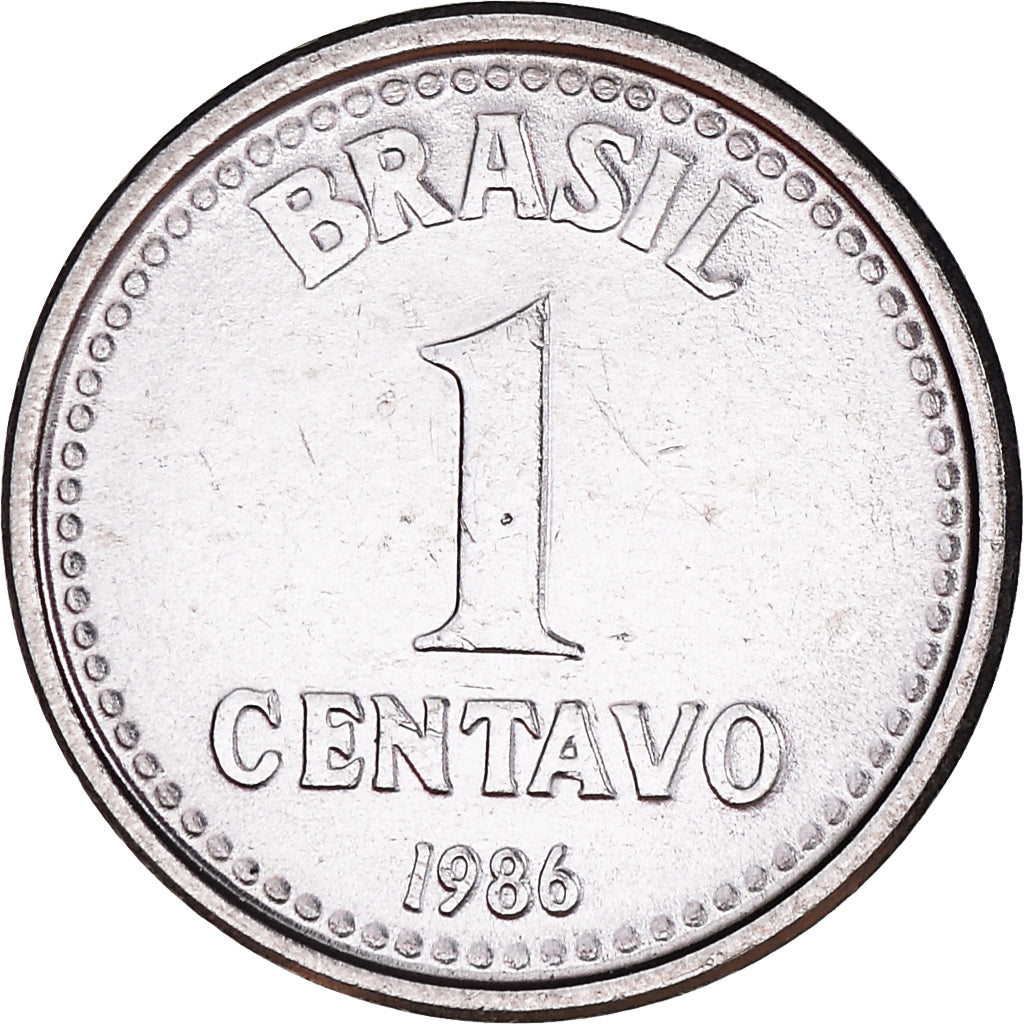 Münze, Brasilien, Centavo, 1986, UNZ+, Stainless Steel, KM:600