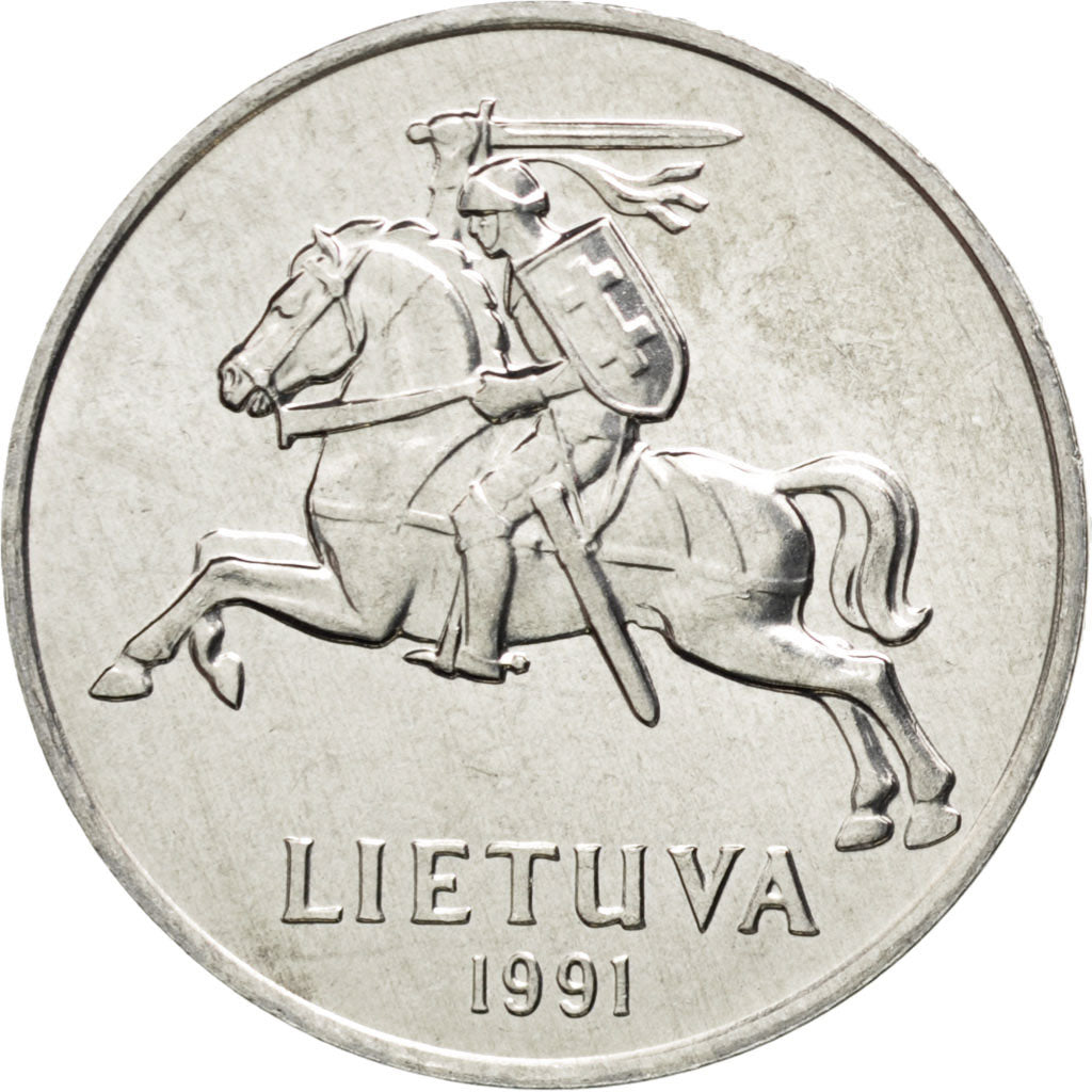 Coin, Lithuania, 2 Centai, 1991, MS(63), Aluminum, KM:86