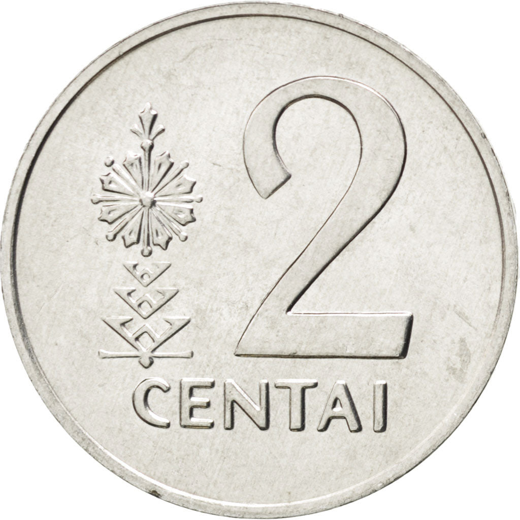 Coin, Lithuania, 2 Centai, 1991, MS(63), Aluminum, KM:86