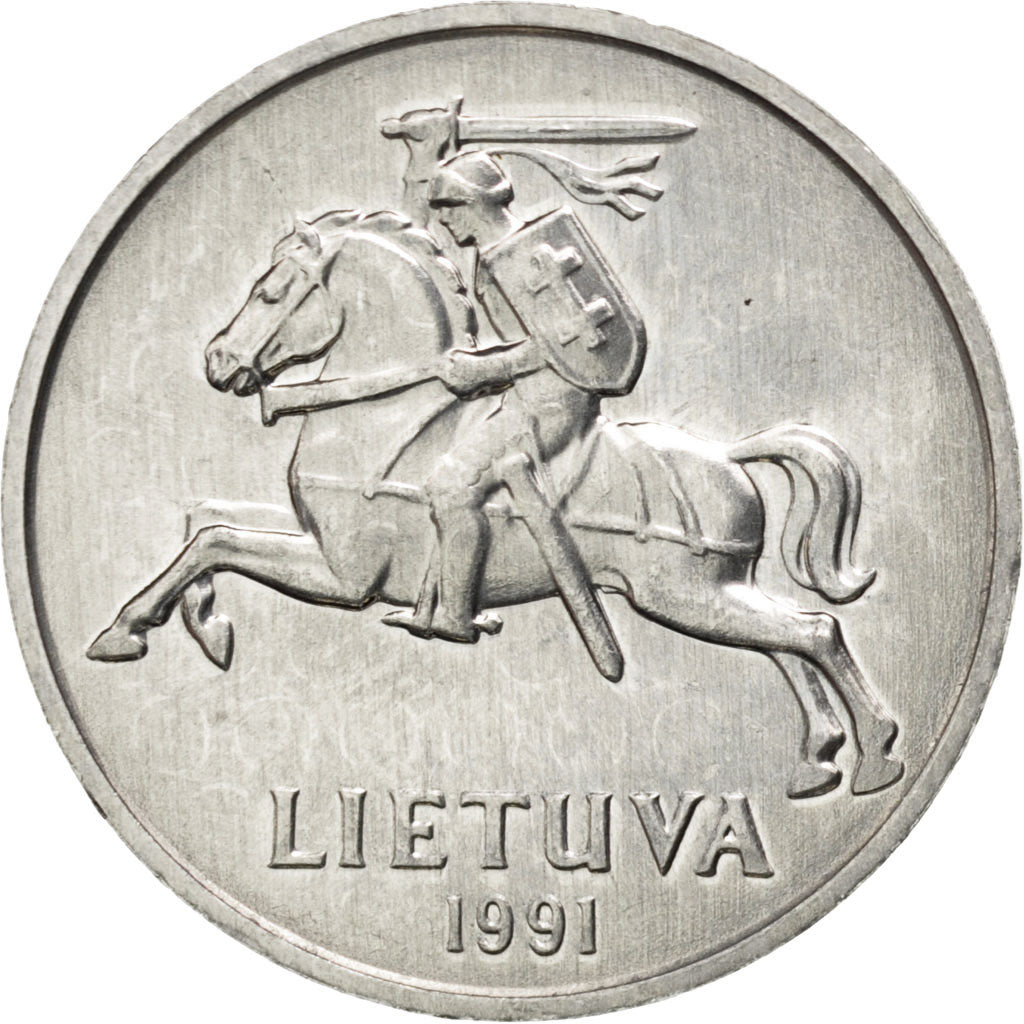 Coin, Lithuania, 5 Centai, 1991, MS(63), Aluminum, KM:87