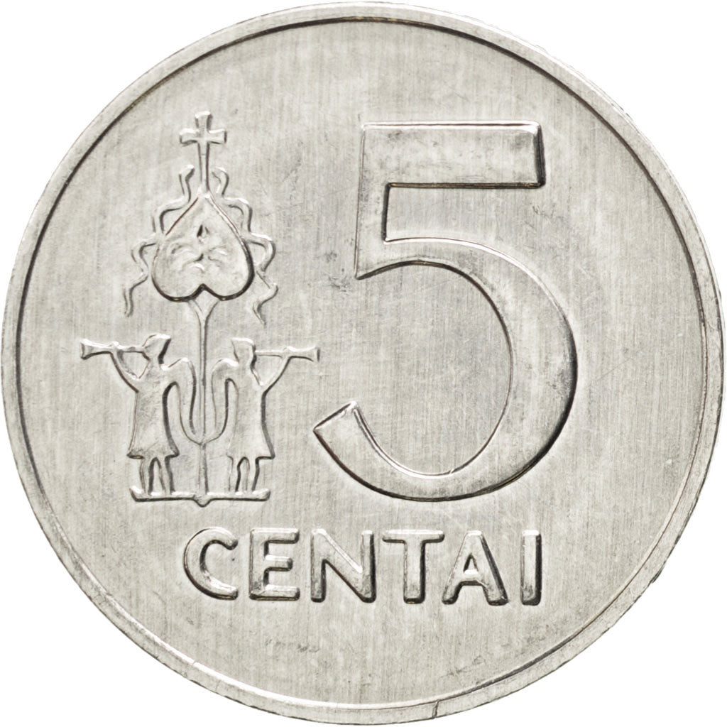 Coin, Lithuania, 5 Centai, 1991, MS(63), Aluminum, KM:87
