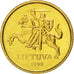 Monnaie, Lithuania, 10 Centu, 1998, SPL, Nickel-brass, KM:106