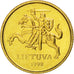 Monnaie, Lithuania, 10 Centu, 1998, SPL, Nickel-brass, KM:106