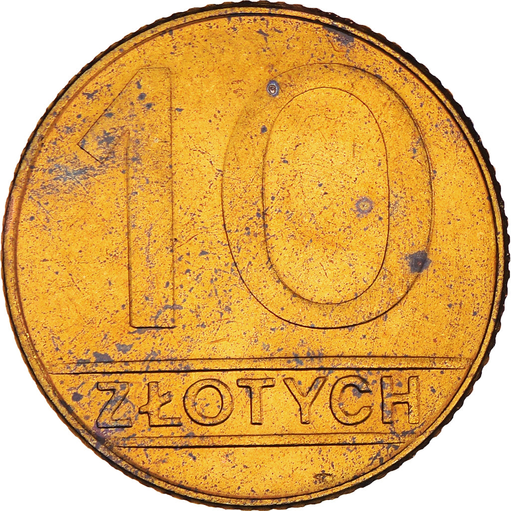 Moneta, Polska, 10 Zlotych, 1990, Warsaw, MS(63), Mosiądz, KM:152.2