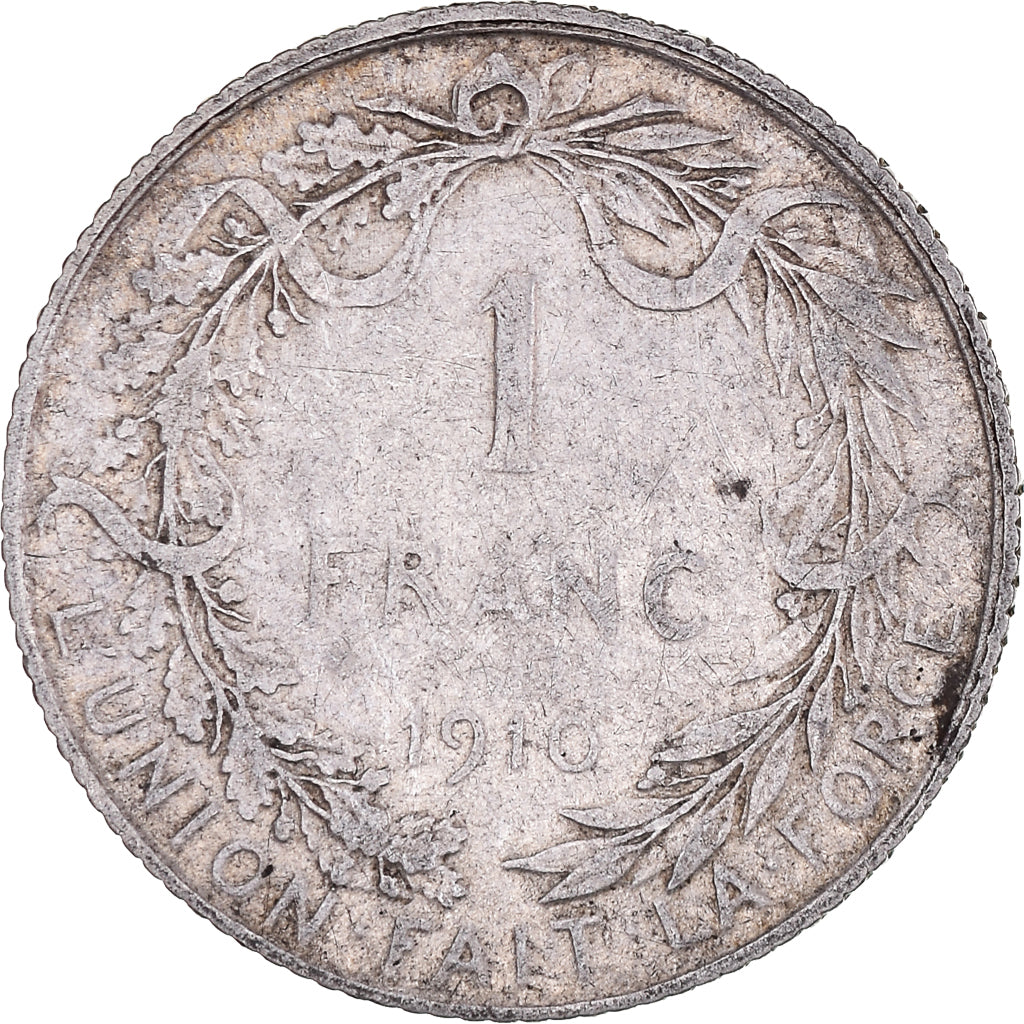 Moeda, Bélgica, Franc, 1910, VF(30-35), Prata, KM:72