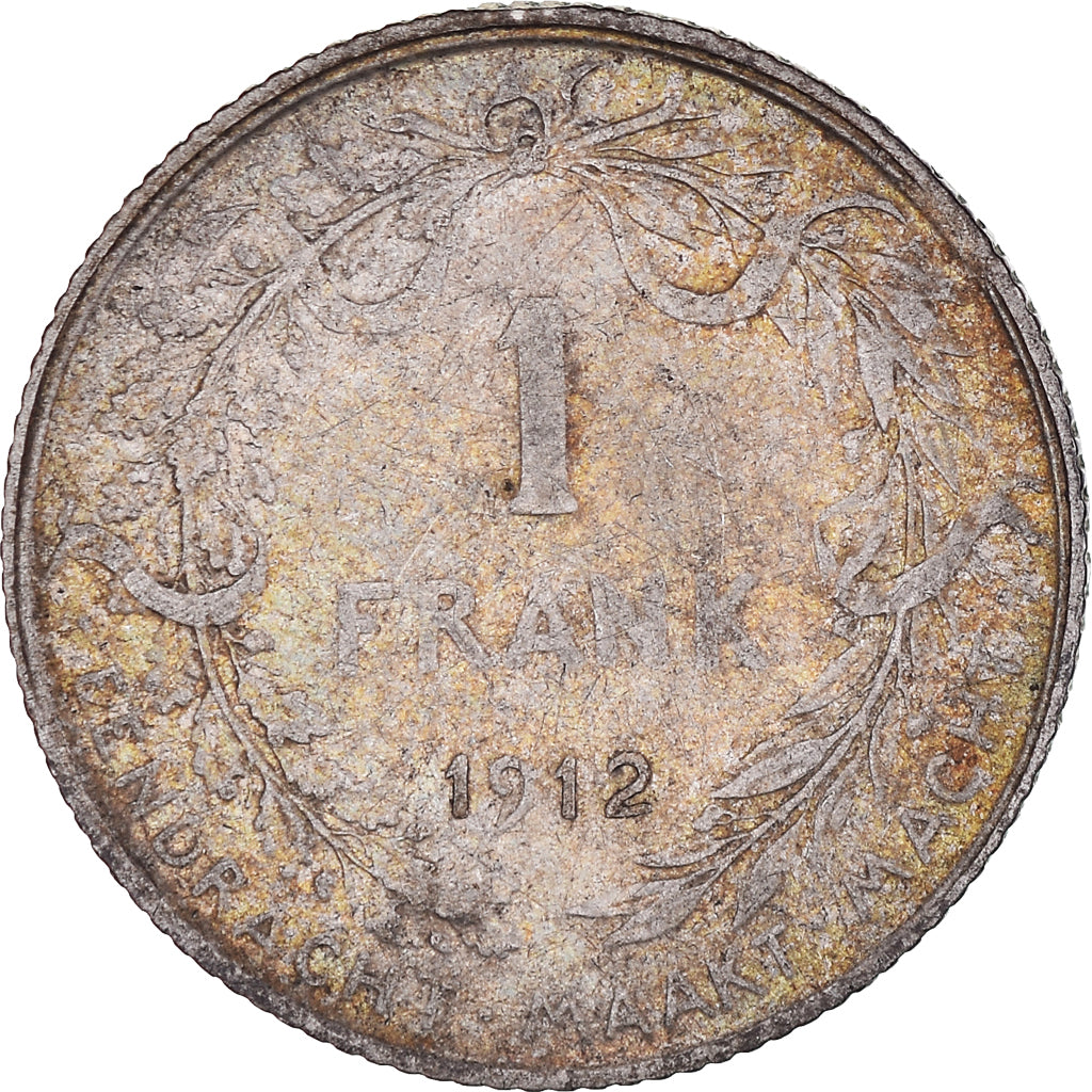 Moneda, Bélgica, Franc, 1912, BC+, Plata, KM:73.1
