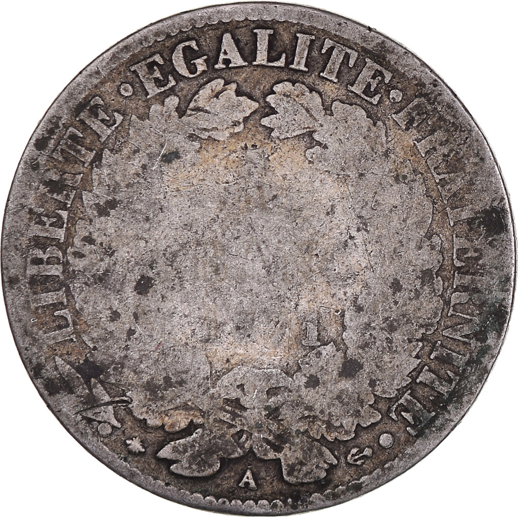 Moneta, Francia, Cérès, Franc, 1871, Paris, B, Argento, KM:822.1, Gadoury:465