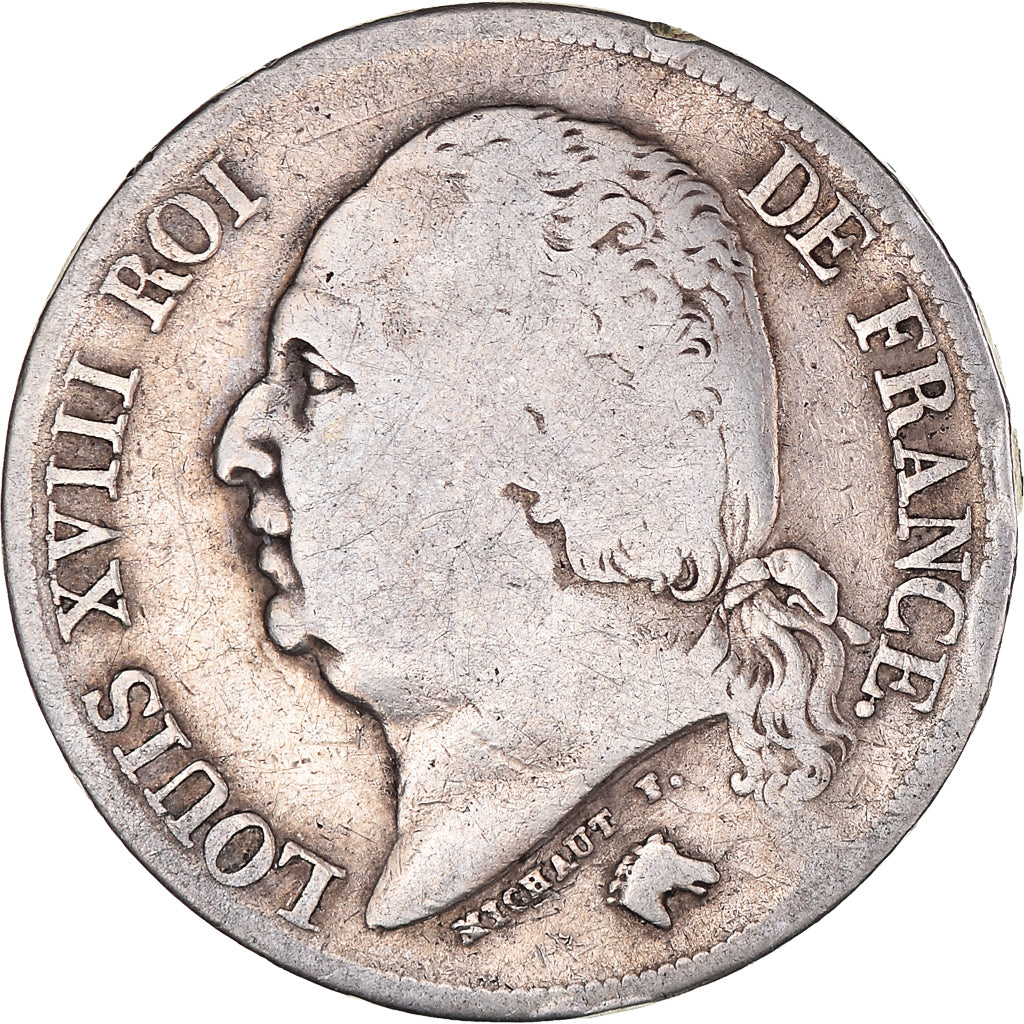 Münze, Frankreich, Louis XVIII, Louis XVIII, 2 Francs, 1824, Rouen, S, Silber