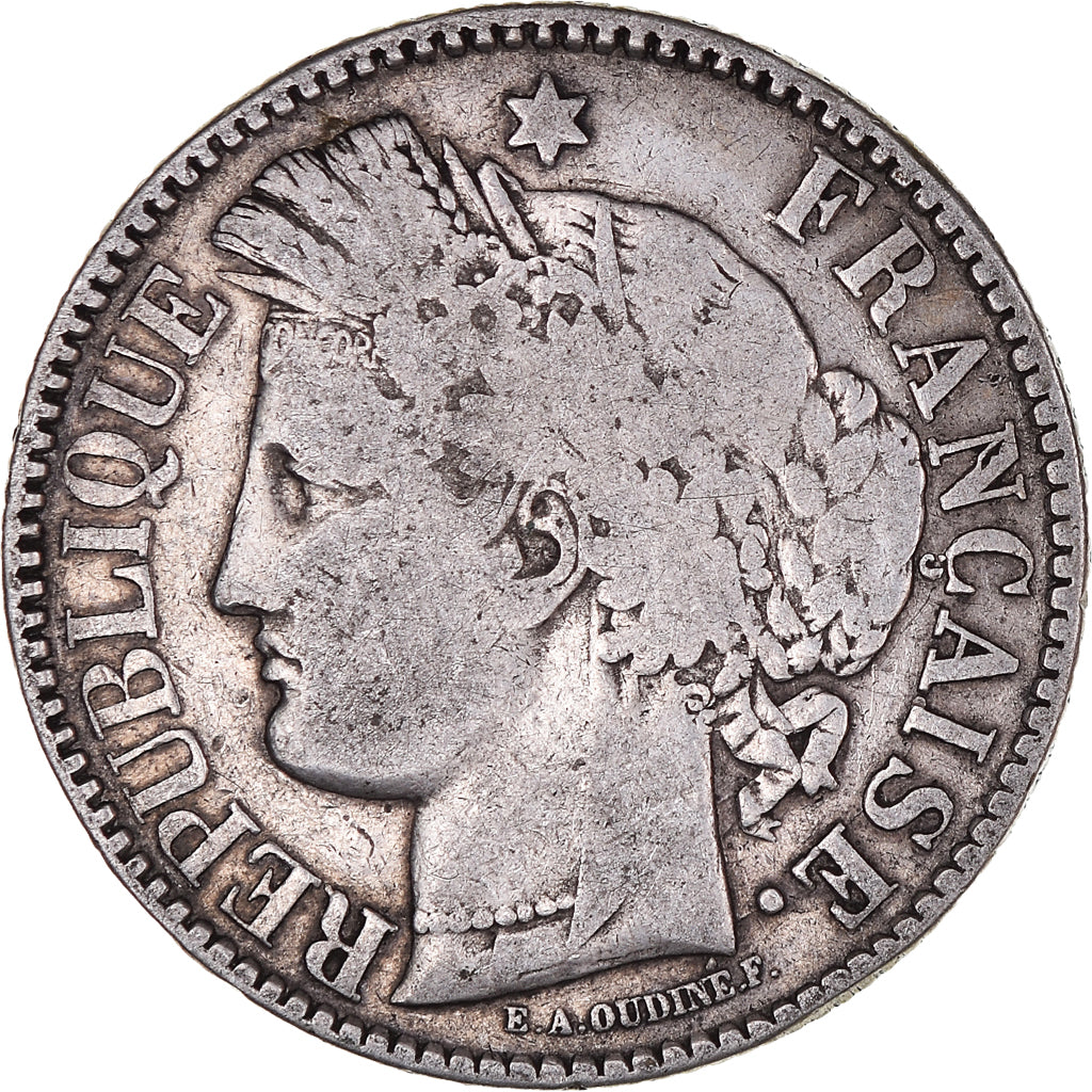 Monnaie, France, Cérès, 2 Francs, 1871, Bordeaux, TB, Argent, Gadoury:529