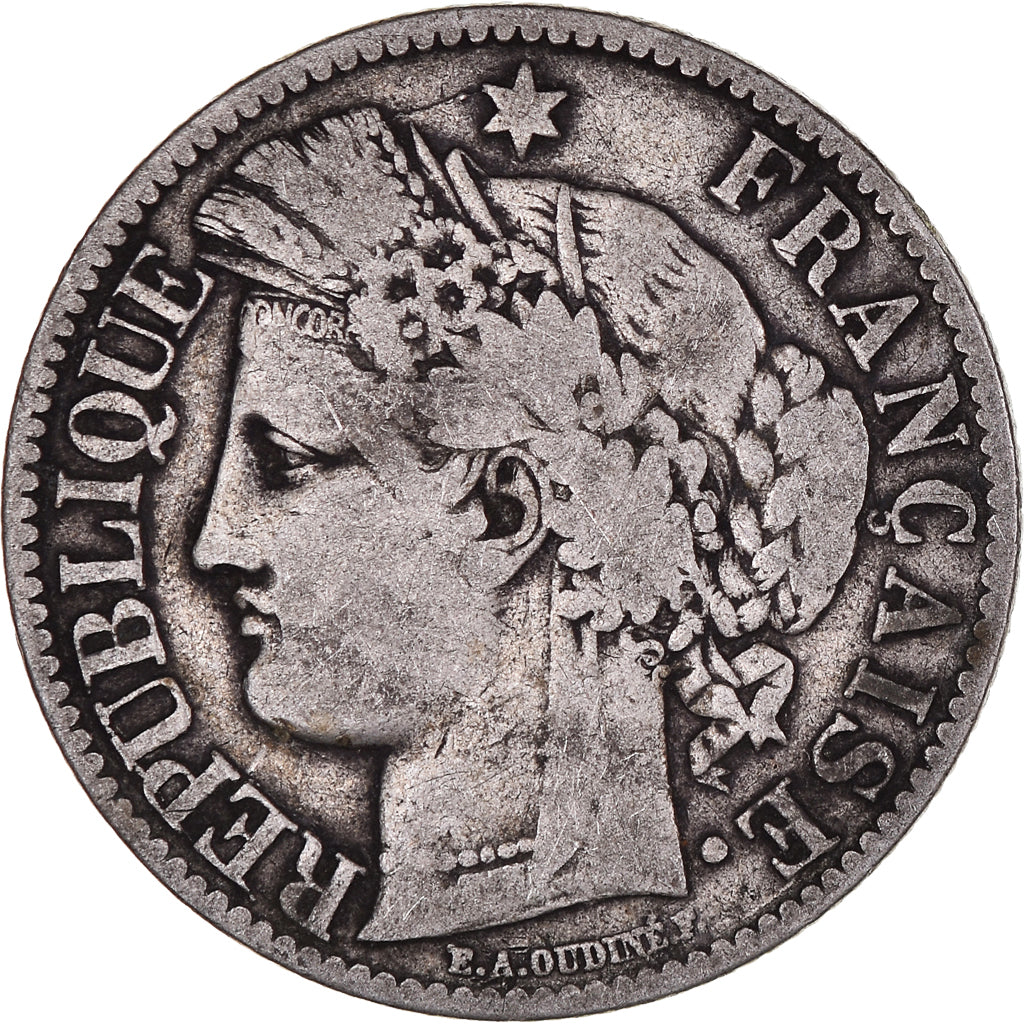Monnaie, France, Cérès, 2 Francs, 1871, Bordeaux, TB, Argent, Gadoury:529
