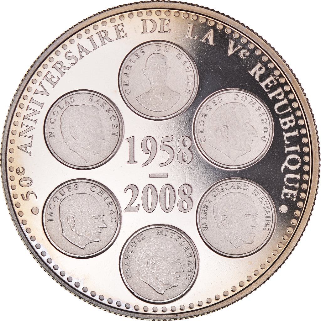 Francia, medalla, 50ème Anniversaire de la Vème République, Politics, 2008