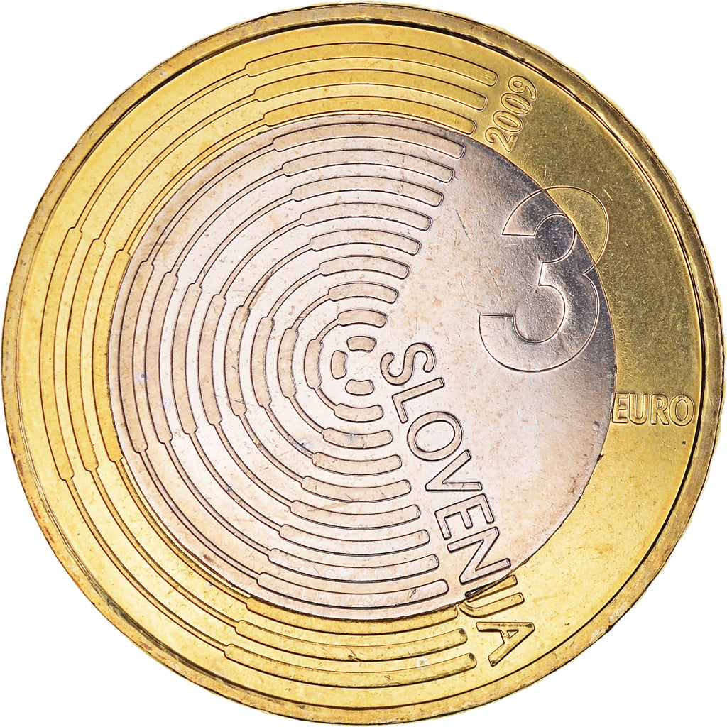 Slovénie, 3 Euro, 2009, Vantaa, SPL, Bimétallique, KM:85