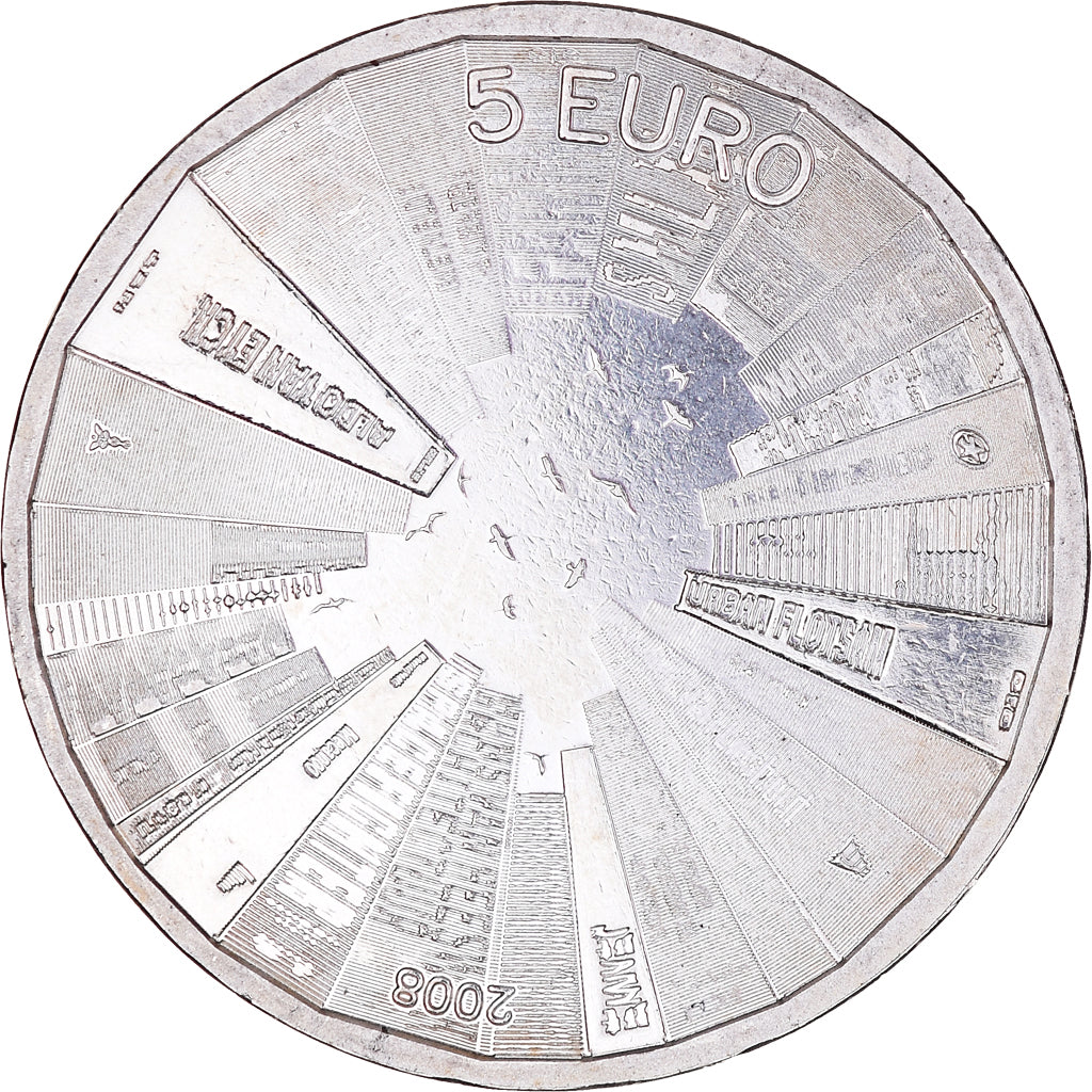 Nederland, 5 Euro, 2008, Utrecht, PR, Silver Plated Copper, KM:279a