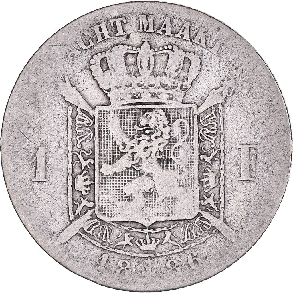 Moeda, Bélgica, Leopold II, Franc, 1886, VF(20-25), Prata, KM:29.1