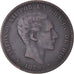 Munten, Spanje, Alfonso XII, 10 Centimos, 1879, Madrid, ZF, Bronzen, KM:675