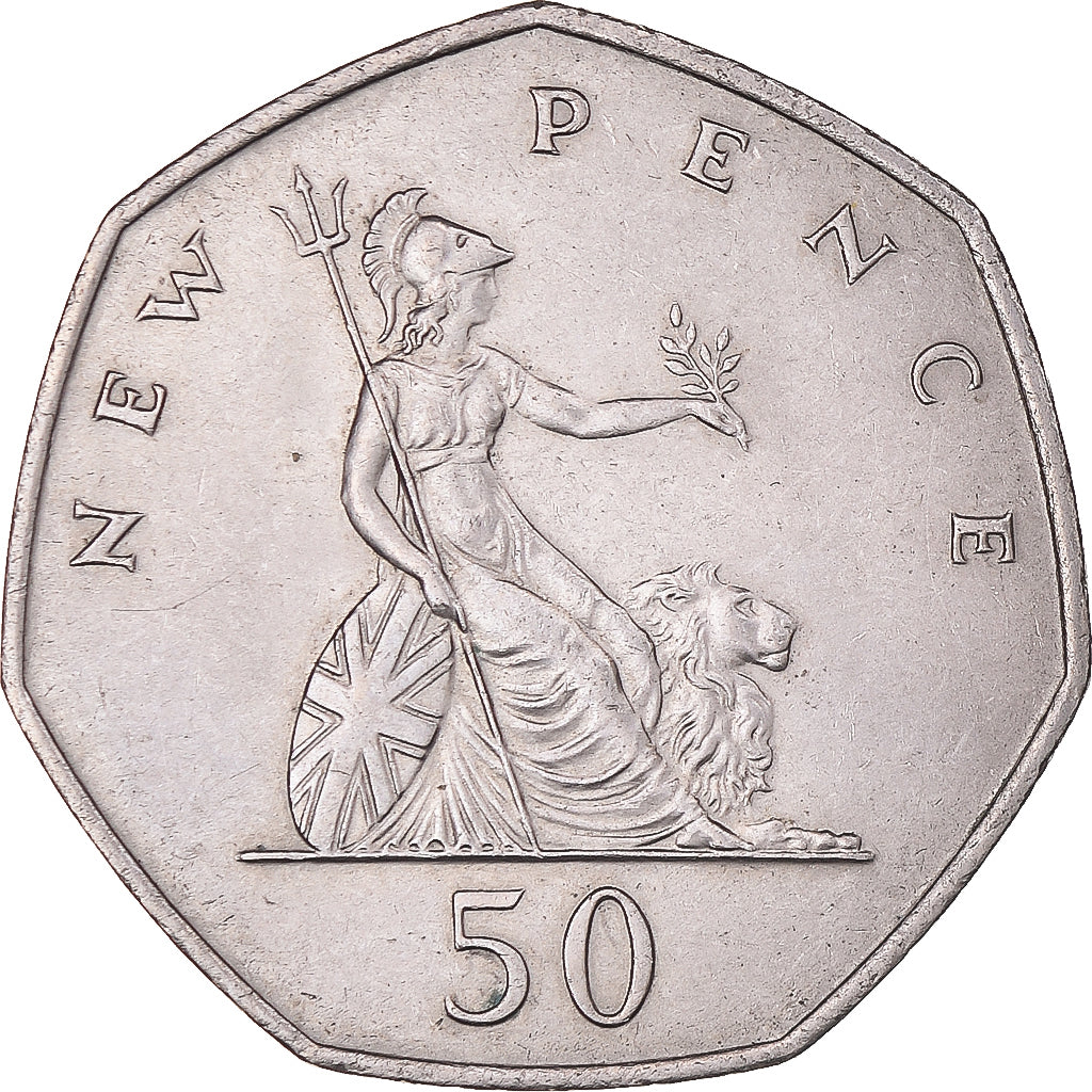 Moneda, Gran Bretaña, Elizabeth II, 50 New Pence, 1969, EBC+, Cobre - níquel