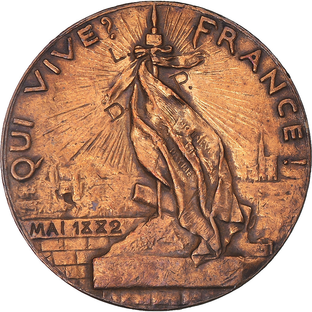 Francia, ficha, Ligue des Patriotes, History, 1882, Mercié, SPL-, Bronzo