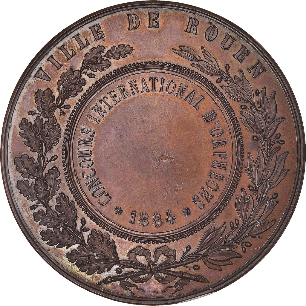 Frankreich, Medaille, Ville de Rouen, Orphéons, 1884, VZ, Kupfer