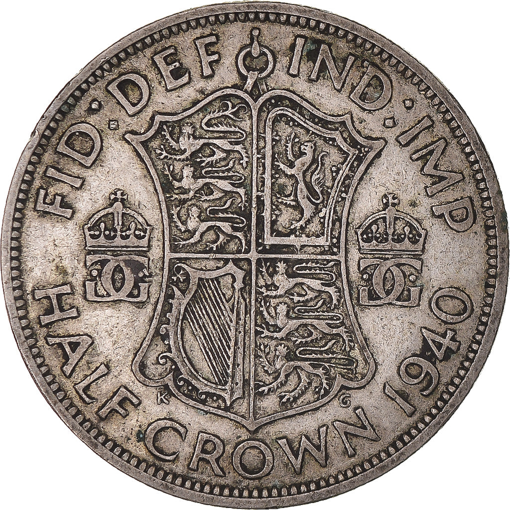 Munten, Groot Bretagne, George VI, 1/2 Crown, 1940, ZF, Zilver, KM:856