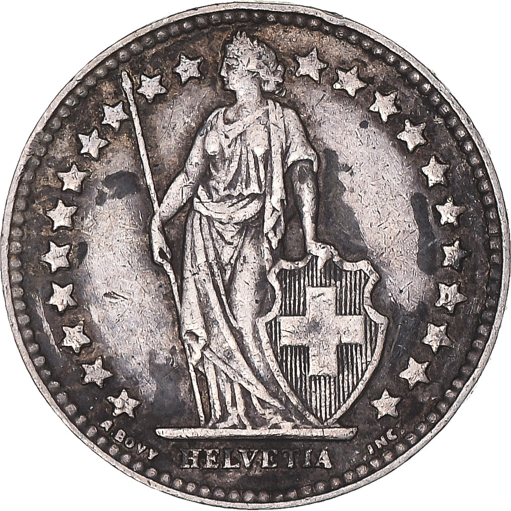Moneta, Svizzera, 1/2 Franc, 1952, Bern, BB, Argento, KM:23