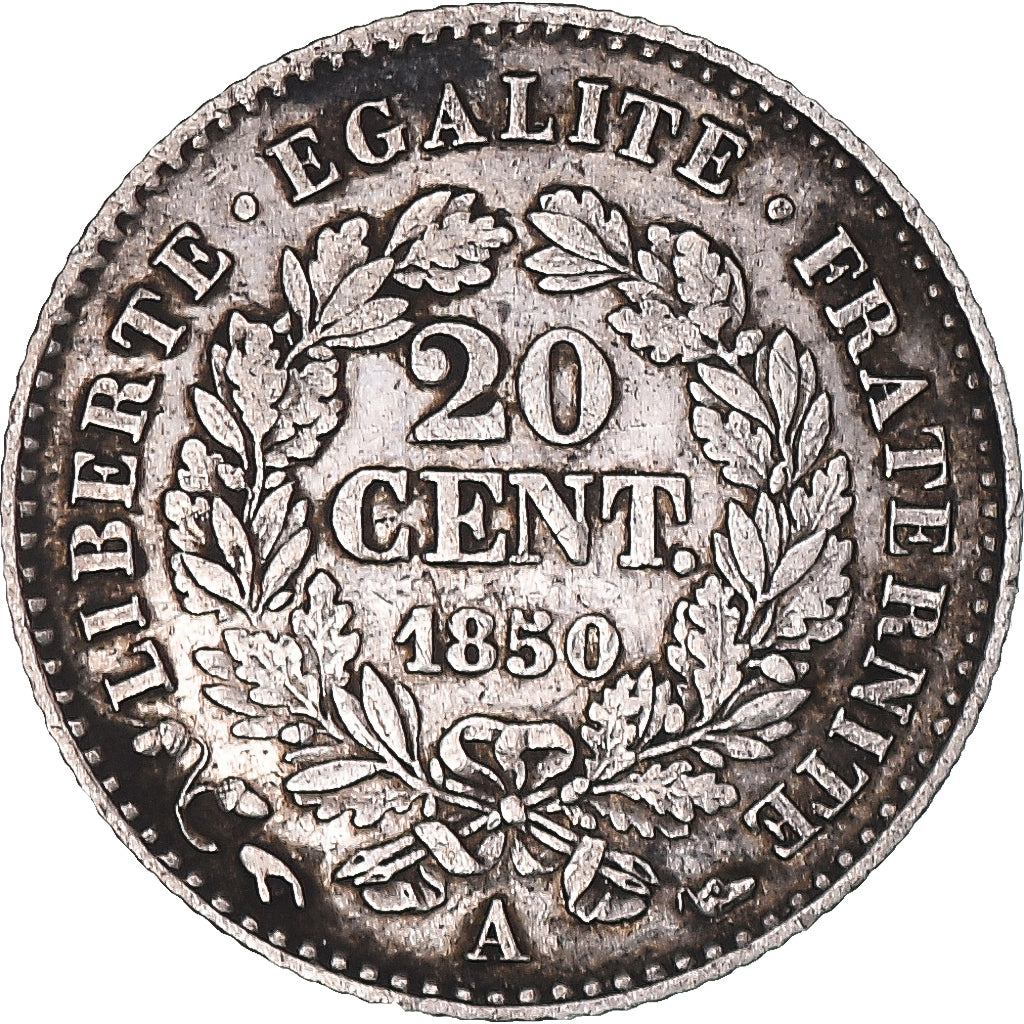 Coin, France, Cérès, 20 Centimes, 1850, Paris, AU(50-53), Silver, KM:758.1